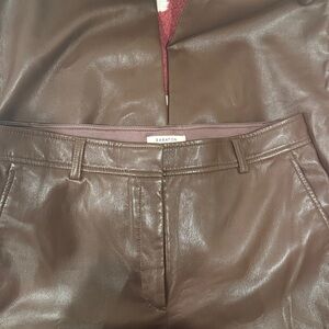 Aritzia Babton Brown Leather Command Pant Size 14